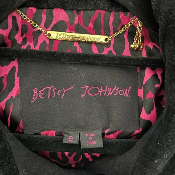 BETSEY JOHNSON Black Wool Pea Coat - Size 8 - Picture 3 of 12